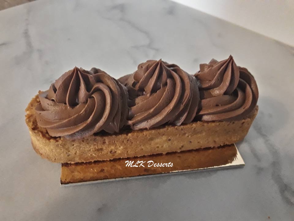 Tartelette chocolat et insert de framboises fraîche